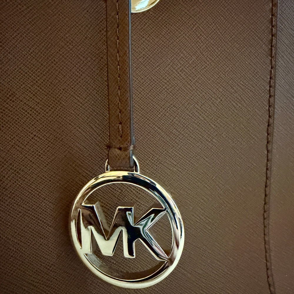 Michael Kors Cognac Saffiano Leather Tote with Gold Hardware - Picture 2 of 6